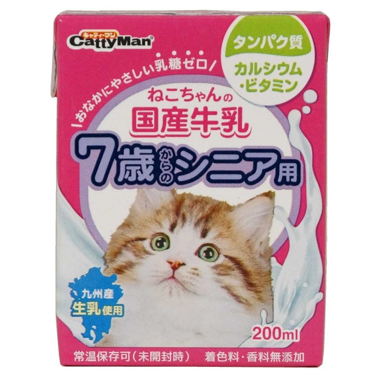 ねこちゃんの国産牛乳 7歳からのシニア用　200ml