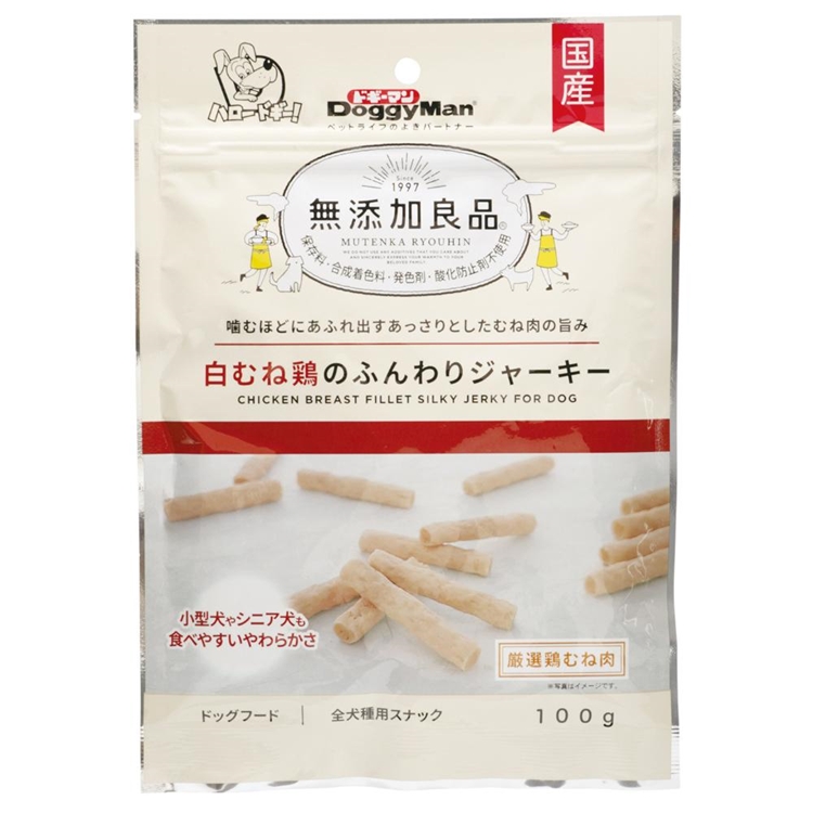 無添加良品 白むね鶏のふんわりジャーキー　100g