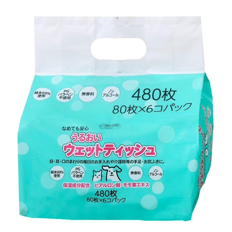 うるおいウェットティッシュ　80枚×6個