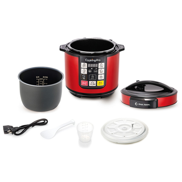 電気圧力鍋クッキングプロ 専用レシピセット PKP-NXAM レッド ショップジャパン 電気圧力鍋 クッキングプロ 専用レシピ付き