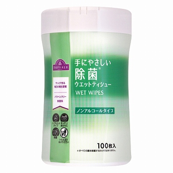 トップバリュ　除菌ウエットティシュー　ノンアルコール　本体　１００枚入