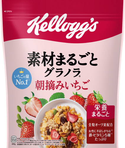 日本ケロッグ 素材まるごとグラノラ 朝摘みいちご 430g | イオン