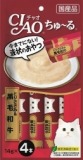 【火曜対象】いなばペットフード　チャオ　ちゅーる　とりささみ＆黒毛和牛　１４ｇ×４本