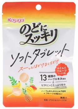 春日井製菓 のどにスッキリ ソフトタブレット マイルドフルーツ
