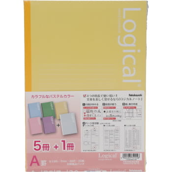 ナカバヤシ オリジナルロジカルノート A罫 6冊 パステルカラー