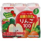 ピジョン　紙パック飲料　緑黄色野菜＆りんご１００　１２５ｍｌ×３個パック