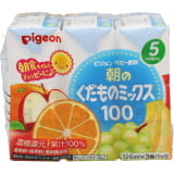 ピジョン　朝のくだものミックス１００　１２５ｍｌ×３個パッ...