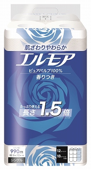 カミ商事　エルモア１．５倍巻１２ロール　シングル　８２．５ｍ