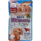 【火曜対象】ドギーマン　国産牛乳　スープごはん　１３歳から用　ビーフ＆緑黄色野菜入り　８０ｇ